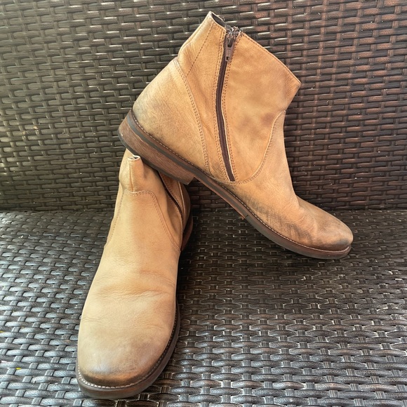 Rossini Leather Italian Made Chelsea Boots Men’s Tan Double Zipper US 13 Ankle - Picture 6 of 6